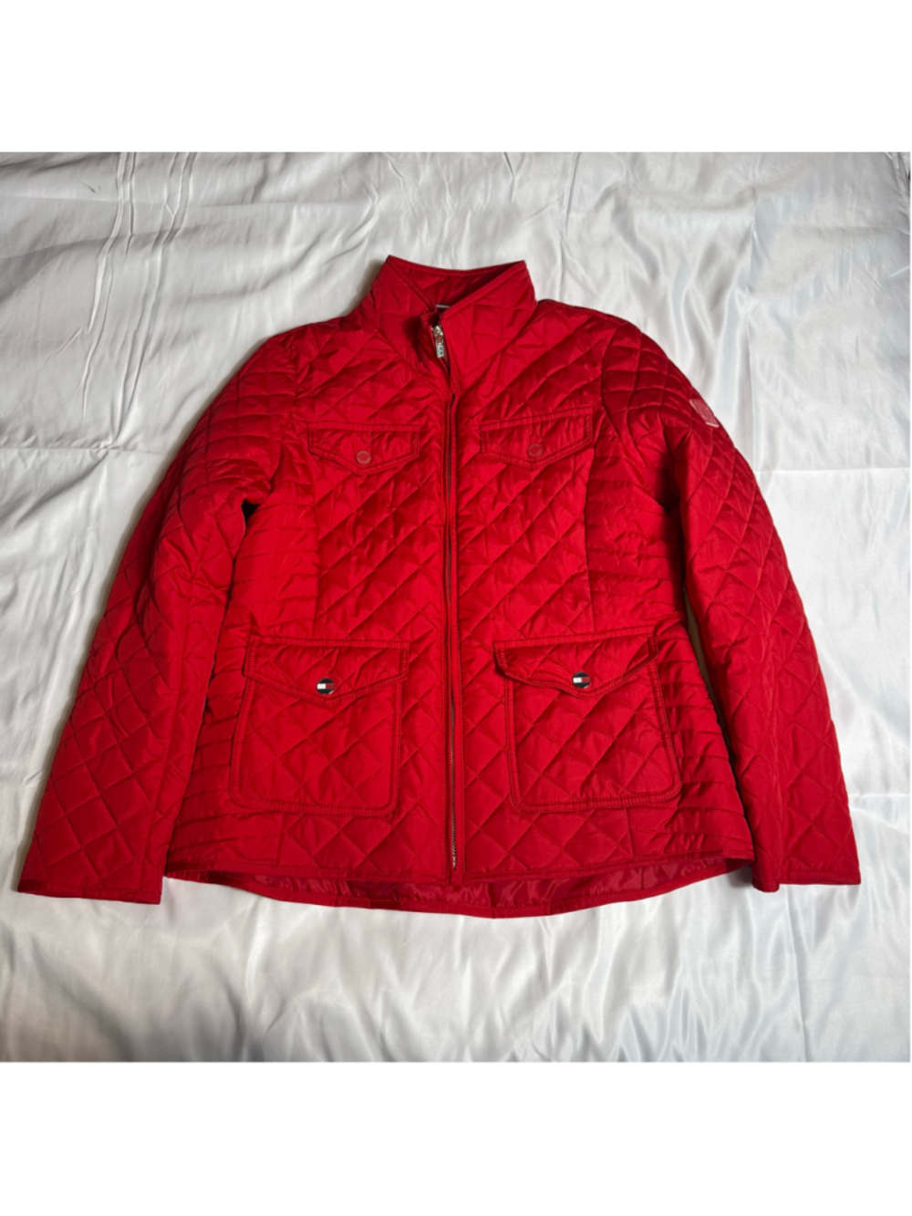 Women's Tommy Hilfiger Quilted Jacket Red Size M